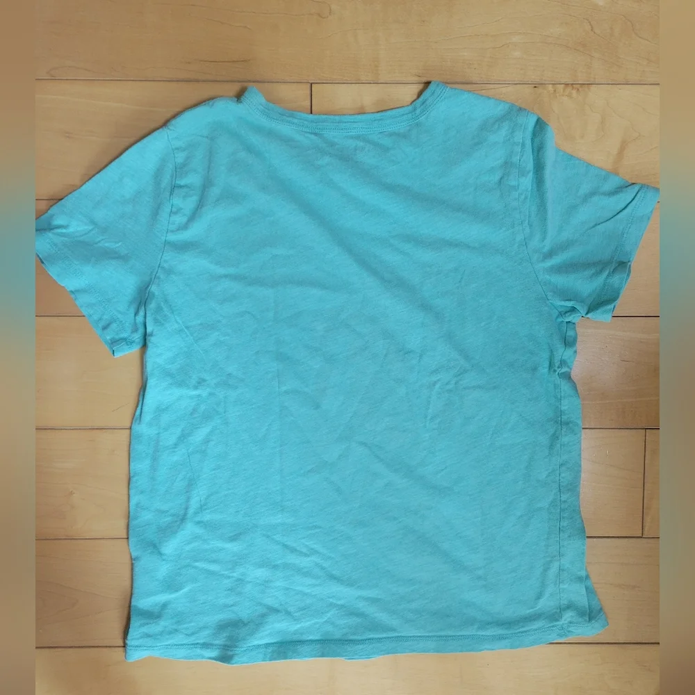 OLD NAVY Living the Good Life Tee Graphic Aqua Blue Small Casual Soft - Picture 5 of 5